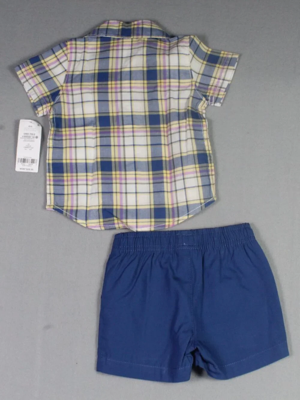 Carter's 6M Baby Boy 3pc Lot Plaid Button Shirt Anchor Romper Stripe - Picture 4 of 9